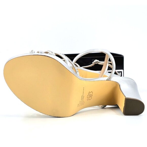 I. Miller Womens Sylas Strappy Heeled Sandals Silver & Rhinestones Size 11 - Picture 6 of 9